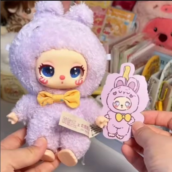 Adorable Purple Plush Bunny Doll with Bow - Picture 1 of 1